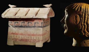 Museo etrusco - urna casa e testa