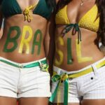Brazilian supporters at the Fifa Fan Fest on the beach of Copacabana